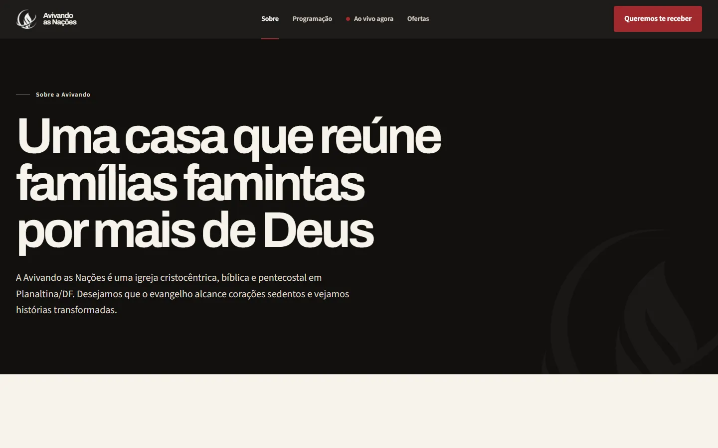 The Avivando public site in production, showing the About page